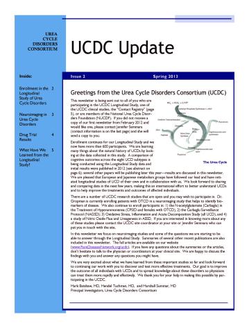 The first page of the UCDC Spring 2013 newsletter