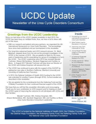 The first page of the UCDC Summer 2017 newsletter