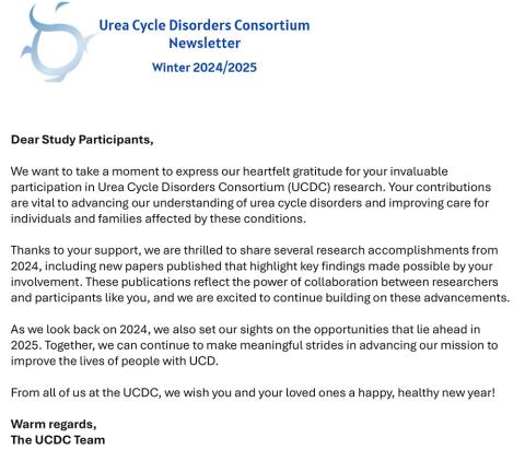 UCDC Winter 2024-2025 Newsletter.